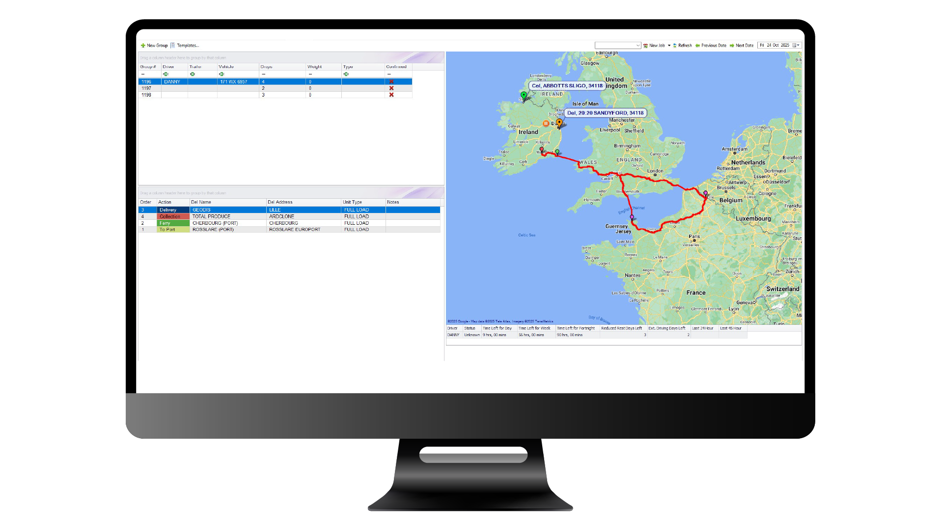 Eureka MoveIT TMS Map Based Planning screen